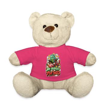 My Budget Has Plot Twists Calculator Comic - Teddy Bear - pink - Front