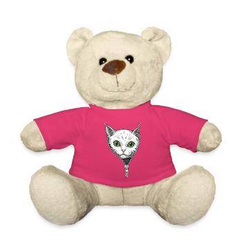 Kätzchen, das hinter einem offenen Sweatshirt hervorschaut - Teddy - Pink - Vorne