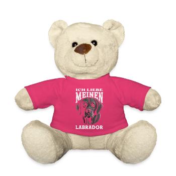Labrador Hund Lustiges Schlafshirt Hunde Geschenk - Teddy - Pink - Vorne