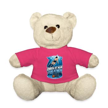 Unterwasser Taucher Spruch Oben Atmen - Teddy - Pink - Vorne