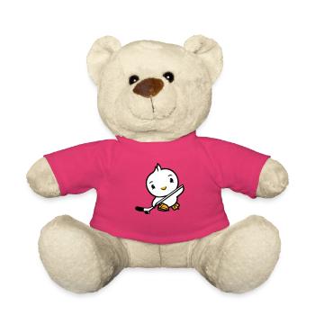 Vogel spielen Eishockey Sport Puck Schläger Hobby - Teddy - Pink - Vorne