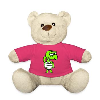 Schildkröte verschmitzt lustig albern Scham frech - Teddy - Pink - Vorne