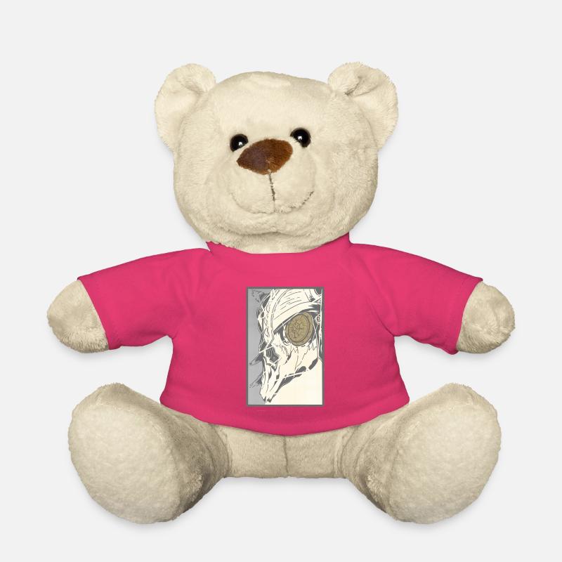 Steampunk Schädel mit Uhrwerkauge - Teddy - Pink