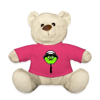 Frog Sir Mr. Rich Gangster Glasses Hat Tie - Teddy Bear - pink - Front