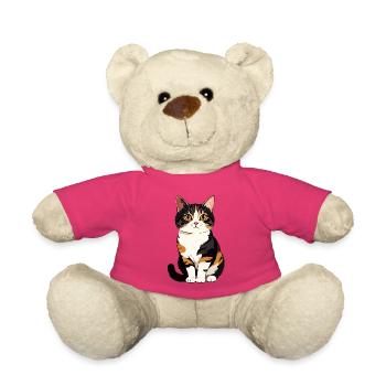 Chaton Portrait de Chat Calico - Nounours - rose - Devant