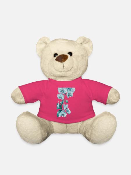 Blaues Orchideenmuster - Teddy - Pink