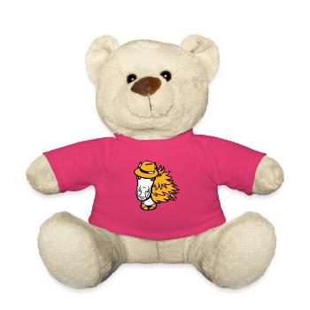 cheval homme chapeau costume cravate détective garçon cool - Nounours - rose - Devant