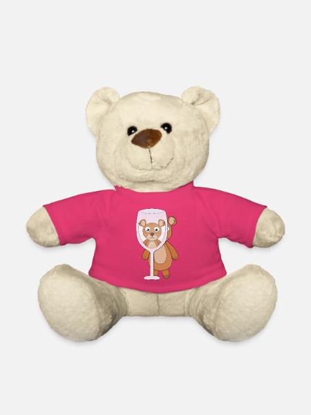 Ein Teddybär und leeres Glas - Teddy - Pink