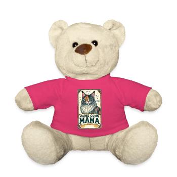 Affiche vintage de Maine Coon Mama - Nounours - rose - Devant