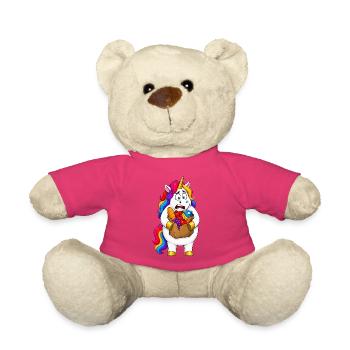 Clumsy Unicorn Grocery Bag Disaster - Teddy Bear - pink - Front