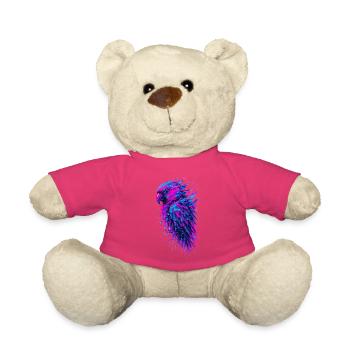 Papagei-Glitch-Kunst Cyber-Vibration - Teddy - Pink - Vorne