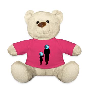 Familie Silhouette Liebe Kinder Eltern Mama Papa - Teddy - Pink - Vorne