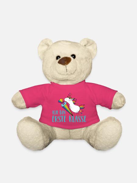 Einhorn Einschulung Schule Zuckertüte Erste Klasse - Teddy - Pink