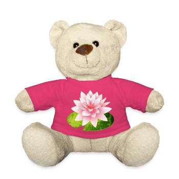 nénuphar brillant avec pétale de nénuphar vert - Nounours - rose - Devant
