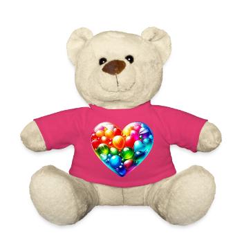 Colorful Heart - Teddy Bear - pink - Front