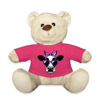 Vache avec lunettes de soleil - Nounours - rose - Devant
