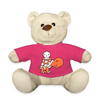 Canard Équitation Sitting Giant Turtle 2 Friends - Nounours - rose - Devant