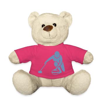 Silhouette de curling minimaliste Sport - Nounours - rose - Devant
