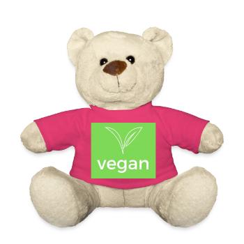 Vegan - signe pour tous les vegans - Nounours - rose - Devant