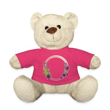 Delicate Crocus Wreath in Purple Illustration - Teddy Bear - pink - Front