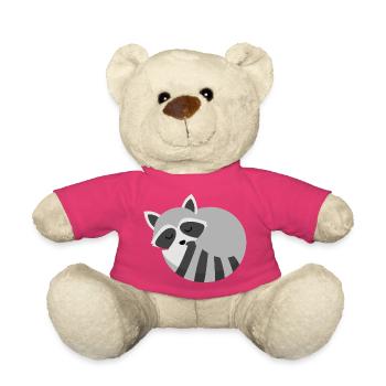 Style minimaliste de raton laveur endormi mignon - Nounours - rose - Devant
