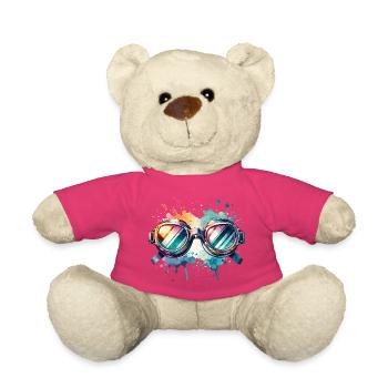 Lunettes de nage rondes colorées Design Splash - Nounours - rose - Devant