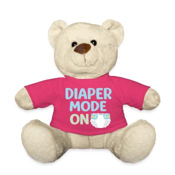 DIAPER MODE ON Shirt – Baby & Eltern Design - Teddy - Pink - Vorne