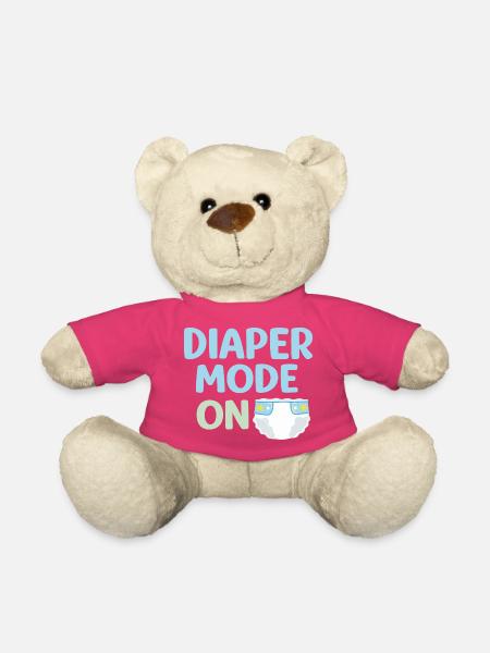 DIAPER MODE ON Shirt – Baby & Eltern Design - Teddy - Pink