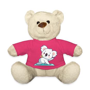 Koala kawaii sur tapis vert - Nounours - rose - Devant