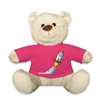 Raketenstart Cartoon-Design - Teddy - Pink - Vorne
