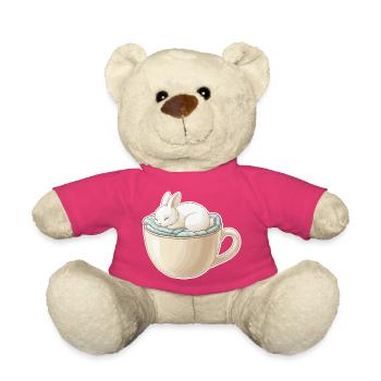Schlafendes Kaninchen in einer Tasse - Teddy - Pink - Vorne
