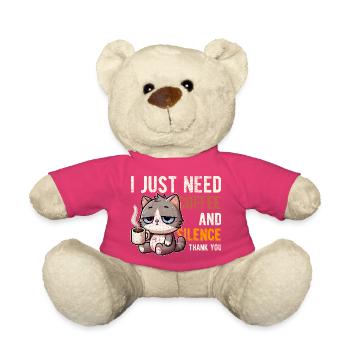 J’ai juste besoin d’un café et du silence, chat drôle - Nounours - rose - Devant