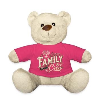 Family Crew Vintage Family Saying - Teddy Bear - pink - Front