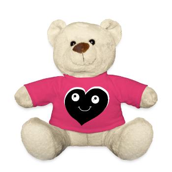 Schwarzes Herz Herzen Emotionen - Teddy - Pink - Vorne