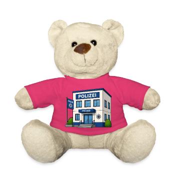 Polizei Cartoon Gebäude Druckdesign - Teddy - Pink - Vorne