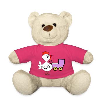 Maman des poules poules poules enfants - Nounours - rose - Devant