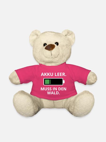 Akku Leer – Muss in den Wald - Teddy - Pink