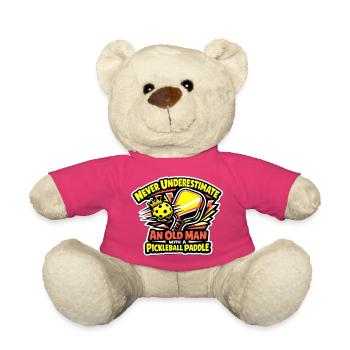 Un vieil homme avec une batte de pickleball - Nounours - rose - Devant