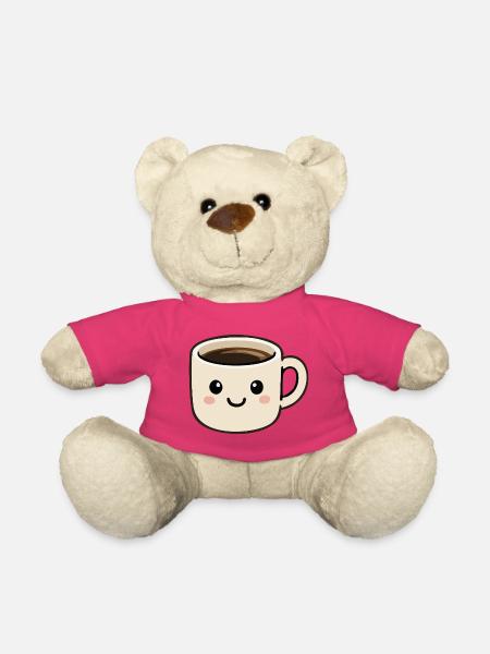 Dessin animé mignon souriant Kawaii Coffee Cup - Nounours - rose