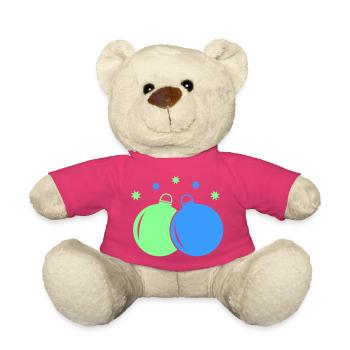 Neon-Weihnachtskugeln Duo - Teddy - Pink - Vorne