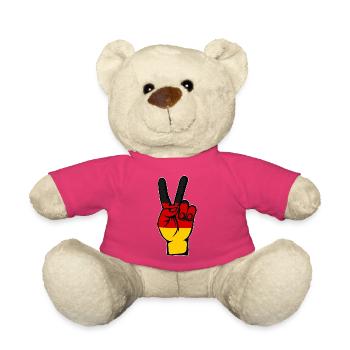 Deutsche Flagge Frieden Victory Symbol - Teddy - Pink - Vorne