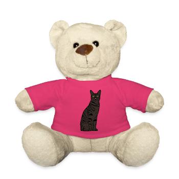 Katze Geschenk T-shirt - Teddy - Pink - Vorne