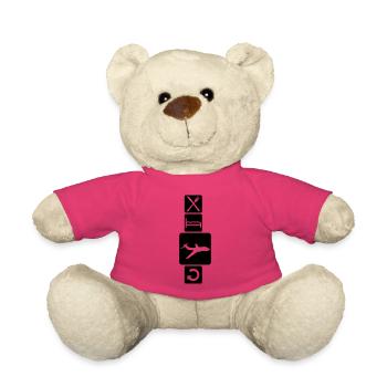 world trip buttons eat sleep repeat eat sleep repe - Teddy Bear - pink - Front