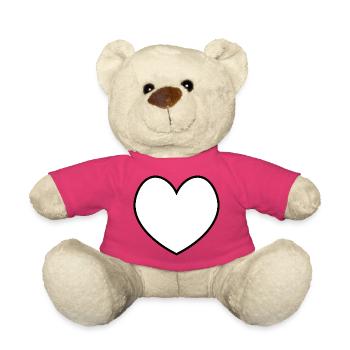 Contour noir blanc cœur - Nounours - rose - Devant