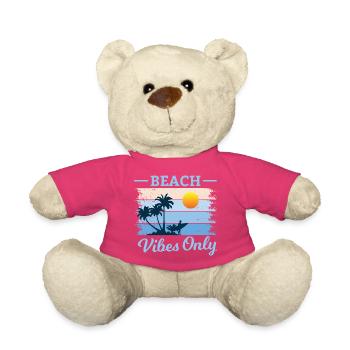 Plage Palmier Coucher de Soleil Design - Nounours - rose - Devant