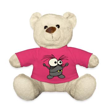 Wuscheliger Monster mit großen Augen - Teddy - Pink - Vorne