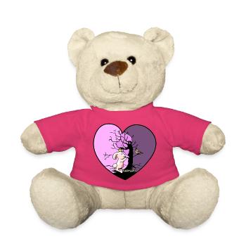 Herz Hase Fantasy Vogel Kinder Kleinkind Baby - Teddy - Pink - Vorne
