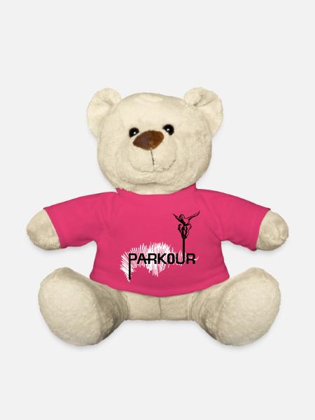 Parkour Ninja - black-white - Teddy Bear - pink