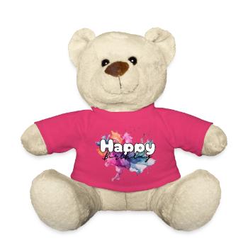 Joyeux anniversaire , Félicitations anniversaire - Nounours - rose - Devant