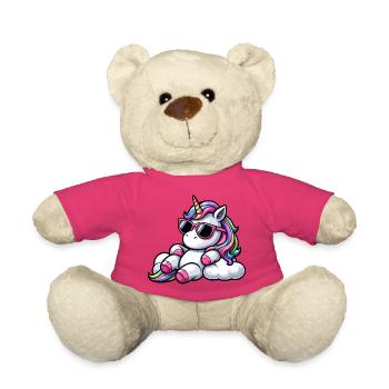 Cool Unicorn Sunglasses Chill Clouds Sky - Teddy Bear - pink - Front